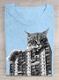 Cat Casual Cotton T-Shirt