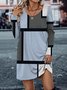 Jersey Geometric Casual Dress With No