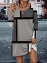 Jersey Geometric Casual Dress With No