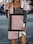 Jersey Geometric Casual Dress With No