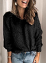 Color Block Yarn/Wool Yarn Loose Casual Sweater
