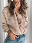 Color Block Yarn/Wool Yarn Loose Casual Sweater