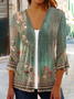 V Neck Casual Jersey Kimono