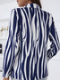Striped Loose Casual Others Blazer