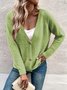 Casual Plain Others Wool/Knitting Cardigan