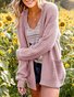 Plain Casual Wool/Knitting Cardigan