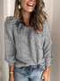 Color Block Yarn/Wool Yarn Loose Casual Sweater