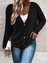 Casual Plain Others Wool/Knitting Cardigan