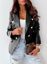 Pu Casual Plain Blazer