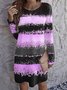 Casual Jersey Crew Neck Dress With No