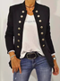 Plain Casual Regular Fit Jacket
