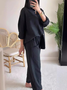 Cotton And Linen Casual Two-Piece Set