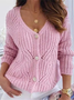 Plain Casual Wool/Knitting Others Cardigan