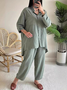 Cotton And Linen Casual Two-Piece Set