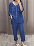 Casual V Neck Two-Piece Set