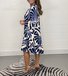 Stand Collar Casual Abstract Regular Fit Dress With No