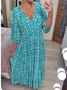 V Neck Ethnic Casual Dress With No