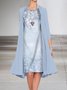 Floral Casual Loose Shawl Collar Two-Piece Set