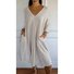Plain Casual V Neck Dress With No