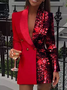 Casual Abstract Glitter Loose Blazer