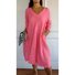 Plain Casual V Neck Dress With No