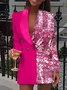 Casual Abstract Glitter Loose Blazer