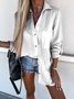 Shirt Collar Cotton And Linen Loose Casual Shirt