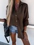 Shirt Collar Cotton And Linen Loose Casual Shirt