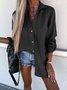 Shirt Collar Cotton And Linen Loose Casual Shirt