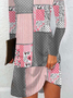 Casual Crew Neck Loose Dress With No Belt