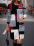 Crew Neck Casual Dress With No