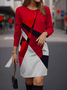 Crew Neck Casual Dress With No