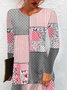 Casual Crew Neck Loose Dress With No Belt
