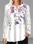 Casual V Neck Lace Blouse