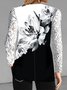 Casual V Neck Lace Blouse