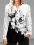 Casual V Neck Lace Blouse