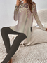 Casual Color Block Jersey Two-Piece Set