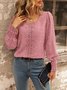 Casual Crew Neck Loose Blouse