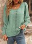 Casual Crew Neck Loose Blouse