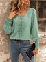 Casual Crew Neck Loose Blouse