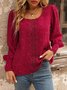 Casual Crew Neck Loose Blouse