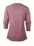 Casual Loose Plain V Neck Blouse