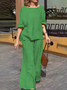 Casual Loose Plain Two-Piece Set