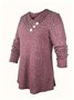 Casual Loose Plain V Neck Blouse