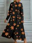 Loose Leaf Yarn/Wool Yarn Casual Sweater Dress With No