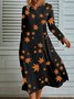Loose Leaf Yarn/Wool Yarn Casual Sweater Dress With No