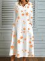 Loose Leaf Yarn/Wool Yarn Casual Sweater Dress With No