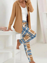 Hoodie Loose Plaid Casual Two-Piece Set