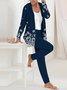 Floral Casual Hoodie Two-Piece Set
