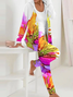 Floral Casual Hoodie Two-Piece Set